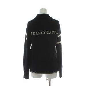 PEARLY GATES 中綿切替ニットジャケット ウール 1 黒 ブラック ジップアップ 長袖 ゴルフウェア 055-272042