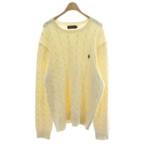 ケーブルニット セーター XL ベージュ クルーネック 0200011413 トップス ロゴ刺繍 /PP