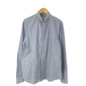 シャツ XL 青 ブルー ボタンダウン 無地 長袖 /AO12 GY01