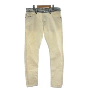 TEPPHAR デニムパンツ ジーンズ Gパン ボタンフライ ストレート 33 ホワイト ブルー /PP