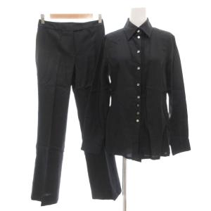 シャツ パンツ セット 麻 リネン 36 ダークネイビー /UO GY44