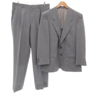 セットアップ スーツ ジャケット パンツ モヘア混 98 AB6 グレー 無地 ノッチドラペル 長ズボン