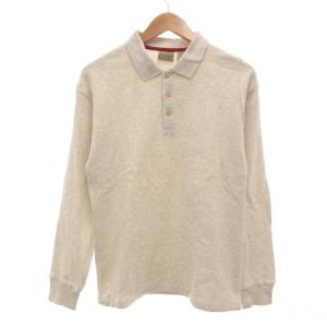 ポロシャツ ワッフル生地 S ナチュラルカラー 長袖 /UO GY44