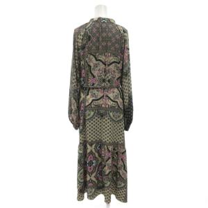 GRACE CONTINENTAL 24SS カフタンプリントロングワンピース キーネック 長袖 総柄 36 マルチカラー /FF GY19