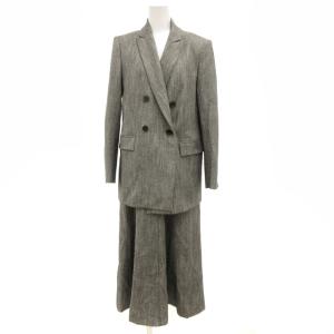 アンサンブルスーツ セットアップ ミックスツイード ジャンパースカート テーラードジャケット ダブル ワンピース