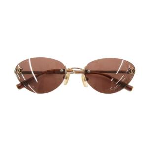 4003 サングラス オーバル リムレス 53口19 130 ワインレッド