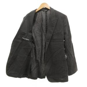 DOLCE&GABBANA テーラードジャケット 麻 リネン サイドベンツ 50 グレー /JS GY19