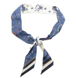 23SS Fendi Astrology ラッピー リボンスカーフ 星座柄 青 ブルー 白 ホワイト /JS