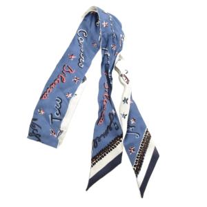 FENDI 23SS Fendi Astrology ラッピー リボンスカーフ 星座柄 青 ブルー 白 ホワイト /JS