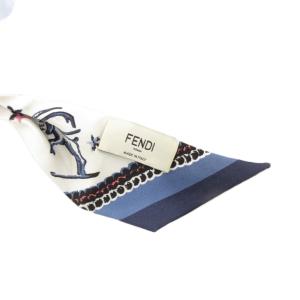 FENDI 23SS Fendi Astrology ラッピー リボンスカーフ 星座柄 青 ブルー 白 ホワイト /JS