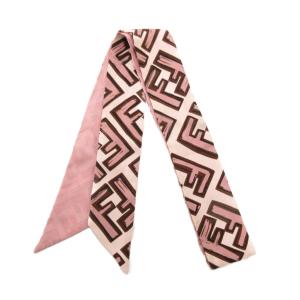 FENDI ラッピー リボンスカーフ ボウタイ ズッカ柄 ピンク /JS AA GY19