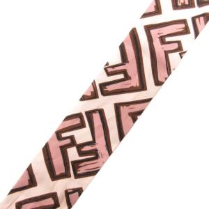 FENDI ラッピー リボンスカーフ ボウタイ ズッカ柄 ピンク /JS AA GY19