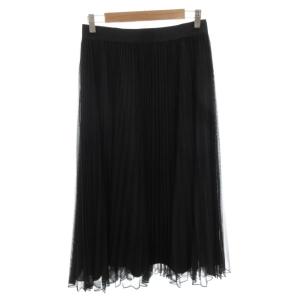 MAX MARA WEEKEND LINE プリーツスカート フレア シアー チュール イージー ゴムウエスト ロング M 黒 ブラック /FF GY19