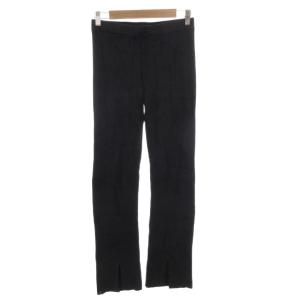 フロント スリット パンツ コージーシックウルトラライト イージー ゴムウエスト スリム S 紺 ネイビー