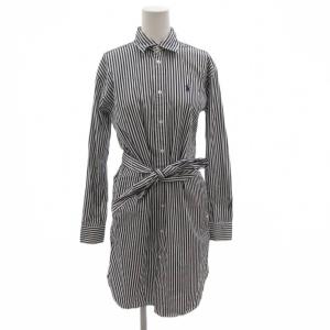 LS BLKE DR-LONG SLEEVE DAY DRESS シャツワンピース ポニー刺繍 ストライプ