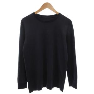 L/S CREW Tシャツ カットソー ロンT ロゴ刺繍 長袖 4 紺 ネイビー /FF GY19