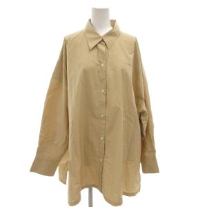 24SS typewriter wide シャツ ブラウス オーバーサイズ 長袖 ベージュ /FF GY19