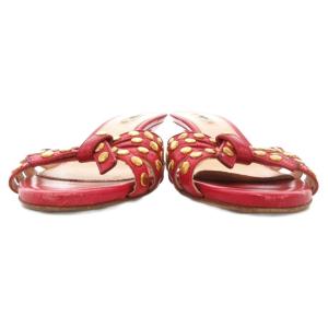PRADA ミュール 36 サンダル シューズ スタッズ ハイヒール 赤 レッド /AE GY19