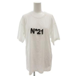 Tシャツ カットソー ビジューロゴ 半袖 36 白 ホワイト /FF GY19