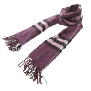 マフラー チェック柄  パープル