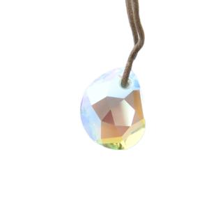 クリスタルネックレス アクセサリー ペンダント ビーン型 オーロラ クリア GY19 /MQ