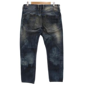 DIESEL KRAYVER スリムテーパード デニムパンツ ジーンズ ジップフライ ダメージ加工 32 インディゴブルー