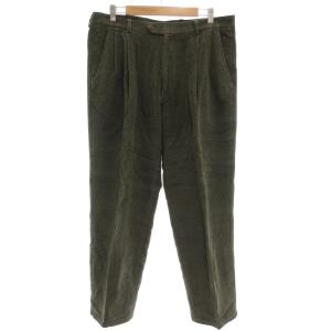 コーデュロイパンツ ストレート ツータック センタープレス ジップフライ 52 カーキ /GV GY19