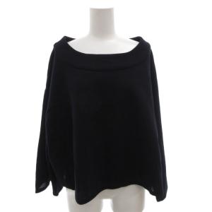 ニットソー カットソー ウール 38 黒 ブラック ボートネック 長袖 オーバーサイズ /FF GY19