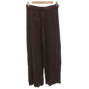 TICCA 接触冷感ニットリブパンツ ニットリブ F 茶 ブラウン リブ編み ドローストリング /FF GY19
