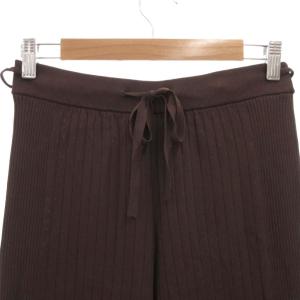 TICCA 接触冷感ニットリブパンツ ニットリブ F 茶 ブラウン リブ編み ドローストリング /FF GY19