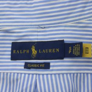 RALPH LAUREN クラシックフィット CLASSIC FIT ボタンダウンシャツ SP 青 ブルー ストライプ柄  長袖
