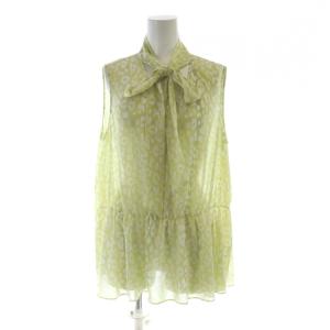 23SS LEOPARD PUNCH PRINT ANGIE ボウタイブラウス ノースリーブ レオパード柄
