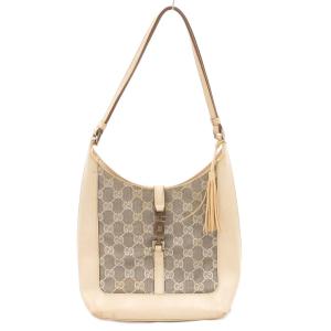 ワンショルダーバッグ GGキャンバス ジャッキー レザー 白 ホワイト グレー /JS GY64