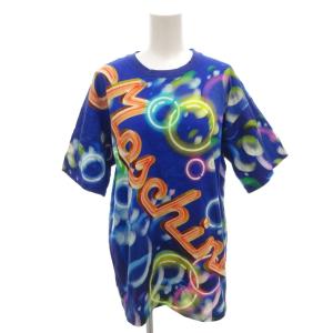 Tシャツ カットソー S 青 ブルー 総柄 プリント 半袖 /FF GY64