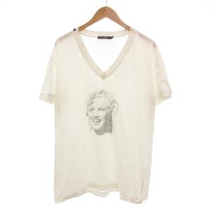 Tシャツ マリリンモンロープリント Vネック 半袖 56 ホワイト /UO GY01