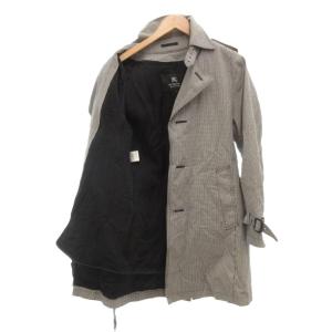 BURBERRY BLACK LABEL トレンチコート シングル M 白 ホワイト 黒 ブラック 千鳥柄 ライナー ベルト付き /UO GY01