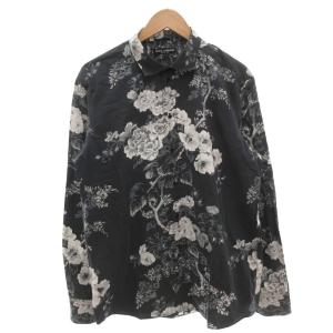 柄シャツ カジュアル 42 グレー 花柄 長袖 /FF GY03