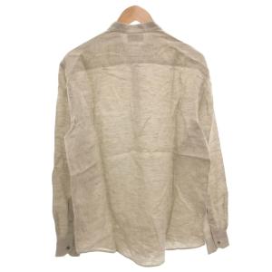 EMPORIO ARMANI バンドカラーシャツ 長袖 リネン M グレー /FF GY03