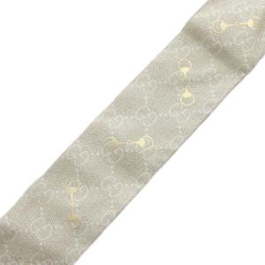 GUCCI スカーフ ネックボウ 絹 シルク GG柄 ホースビット 総柄 ベージュ ピンク 663719 /XZ OH