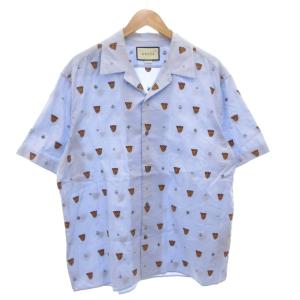 オープンカラーシャツ タイガー刺繍 54 ブルー 574566
