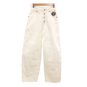 キャロットジーンズ デニムパンツ ボタンフライ 36 ホワイト S52LA0119