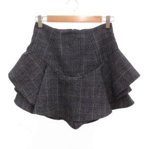 SNIDEL タグ付き 25AW レイヤードフリルミニスカショーパン キュロットパンツ チェック柄 0 SWFP255106