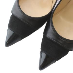 Christian Louboutin パンプス レザー スエード エナメル 切り替え ポインテッドトゥ ハイヒール 36 23?p 黒 ブラック