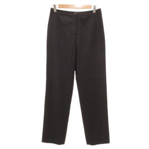 パンツ スラックス スリム センタープレス シルク混 36 黒 ブラック /JS GY19