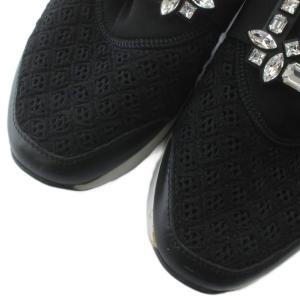 ROGER VIVIER ヴィヴ ラン スニーカー ラインストーン ビジュー 38 ブラック
