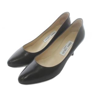 パンプス レザー アーモンドトゥ ハイヒール 37 24?p 黒 ブラック /XZ GY19