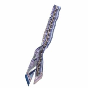 LOUIS VUITTON バンドーBB ポップLV ブルーエ スカーフ リボンスカーフ 絹 シルク 総柄 ロゴ マルチカラー /XZ