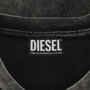 DIESEL タグ付き 23SS T-JUSTRIB Tシャツ 半袖 ヘンリーネック リブ ロゴワッペン カットソー