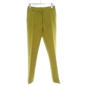 タグ付き パンツ スラックス 絹 シルク 36 黄 イエロー センタープレス フルレングス /PP GY19