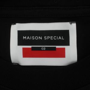 MAISON SPECIAL 23SS クレイジーパッチワーク刺繍プライムオーバークルーネックTシャツ 半袖 カットソー 2  黒 ブラック